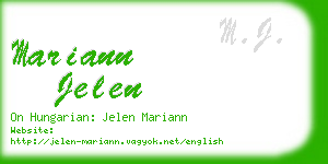 mariann jelen business card